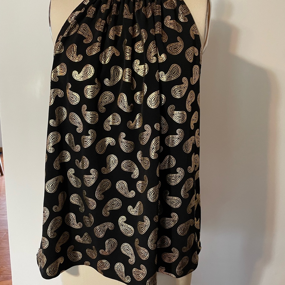 Michael Kors Top, shirt, cold shoulder style, black/gold- Large